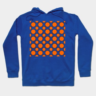 Orange and blue polka dots black outline Hoodie